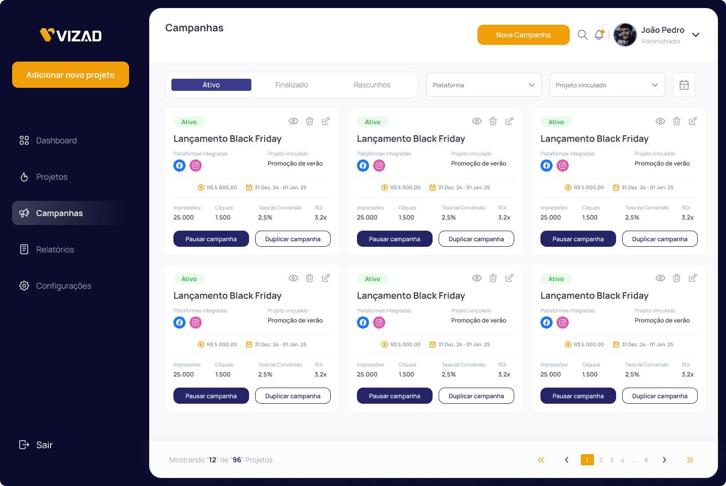 VizAd Campanhas Preview